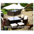 Classic 9Pcs Cube Outdoor PE Wicker Patio Furniture Set Heated Patio Table